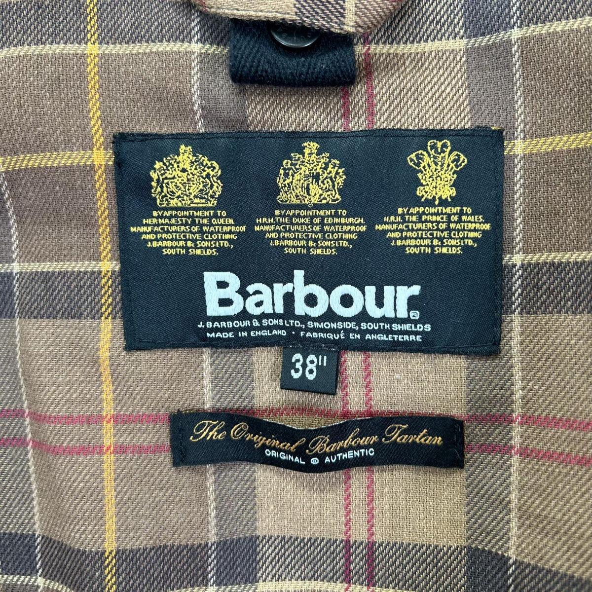 Barbour Bedale SL Lined Check Jacket Brown Size 38