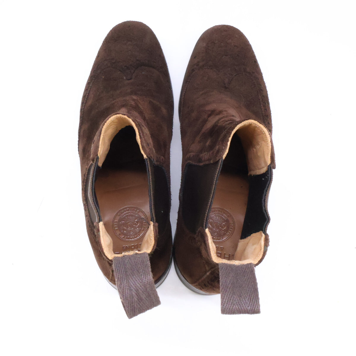 JOSEPH CHEANEY&SONS Wingtip Suede Chelsea Boots