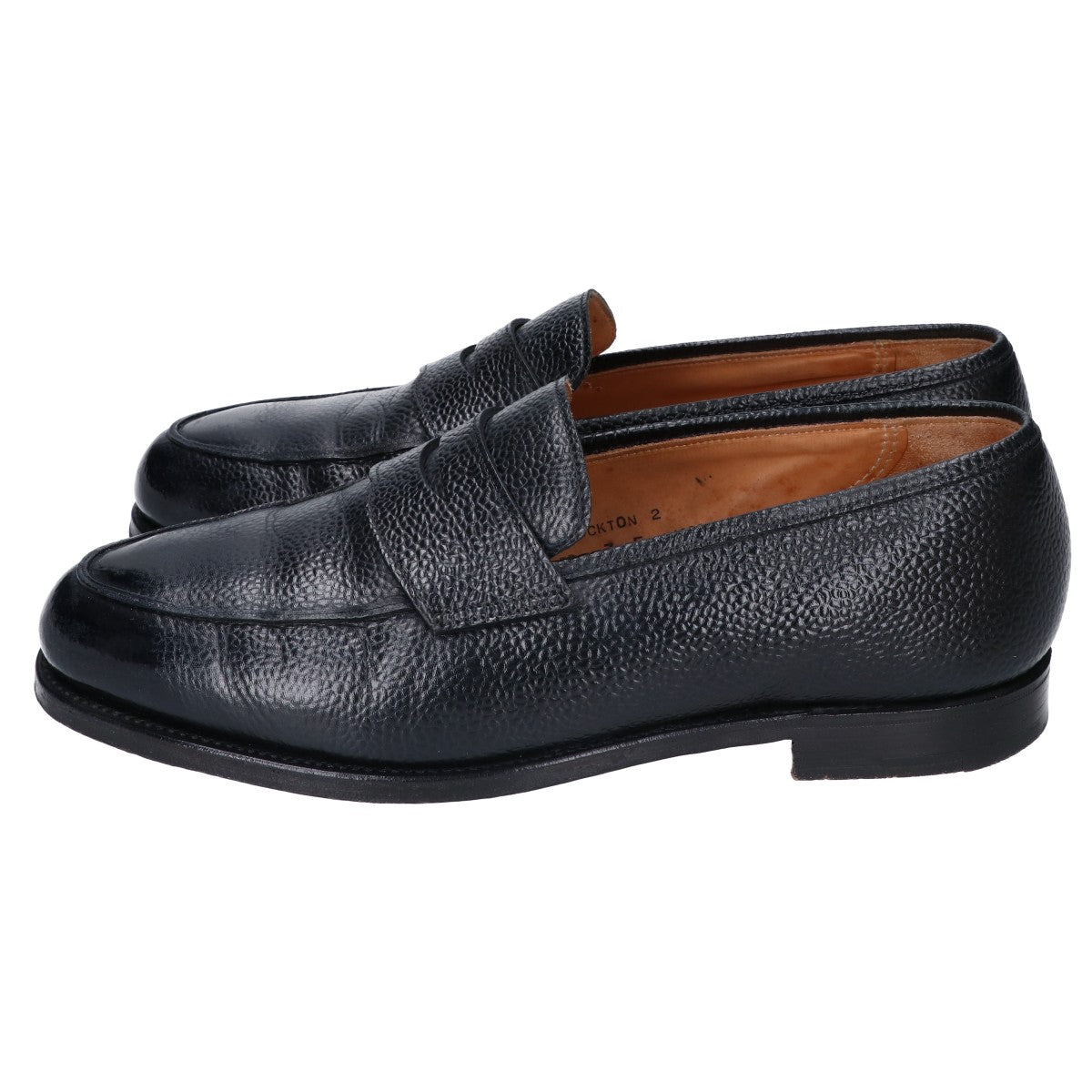 Crockett&Jones x B&Y Leather Penny Loafers Navy Size 7E
