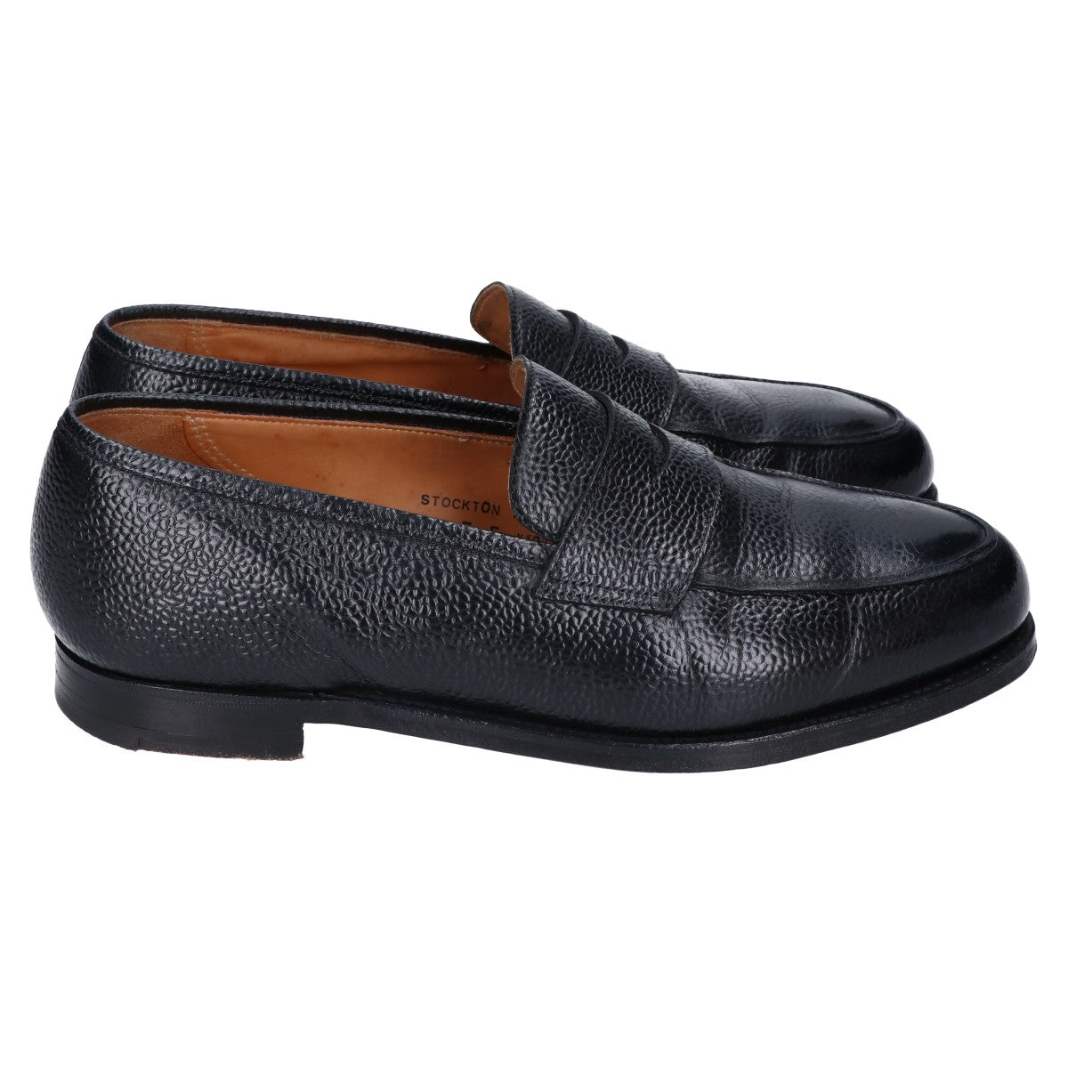 Crockett&Jones x B&Y Leather Penny Loafers Navy Size 7E