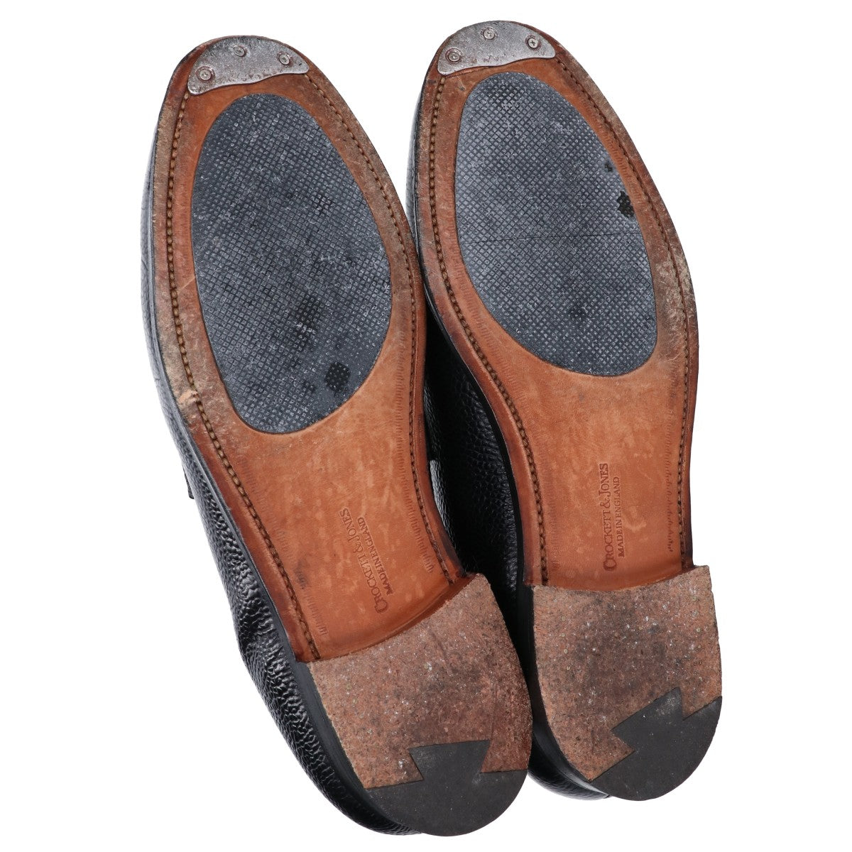 Crockett&Jones x B&Y Leather Penny Loafers Navy Size 7E