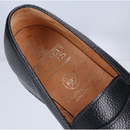 Crockett&Jones x B&Y Leather Penny Loafers Navy Size 7E