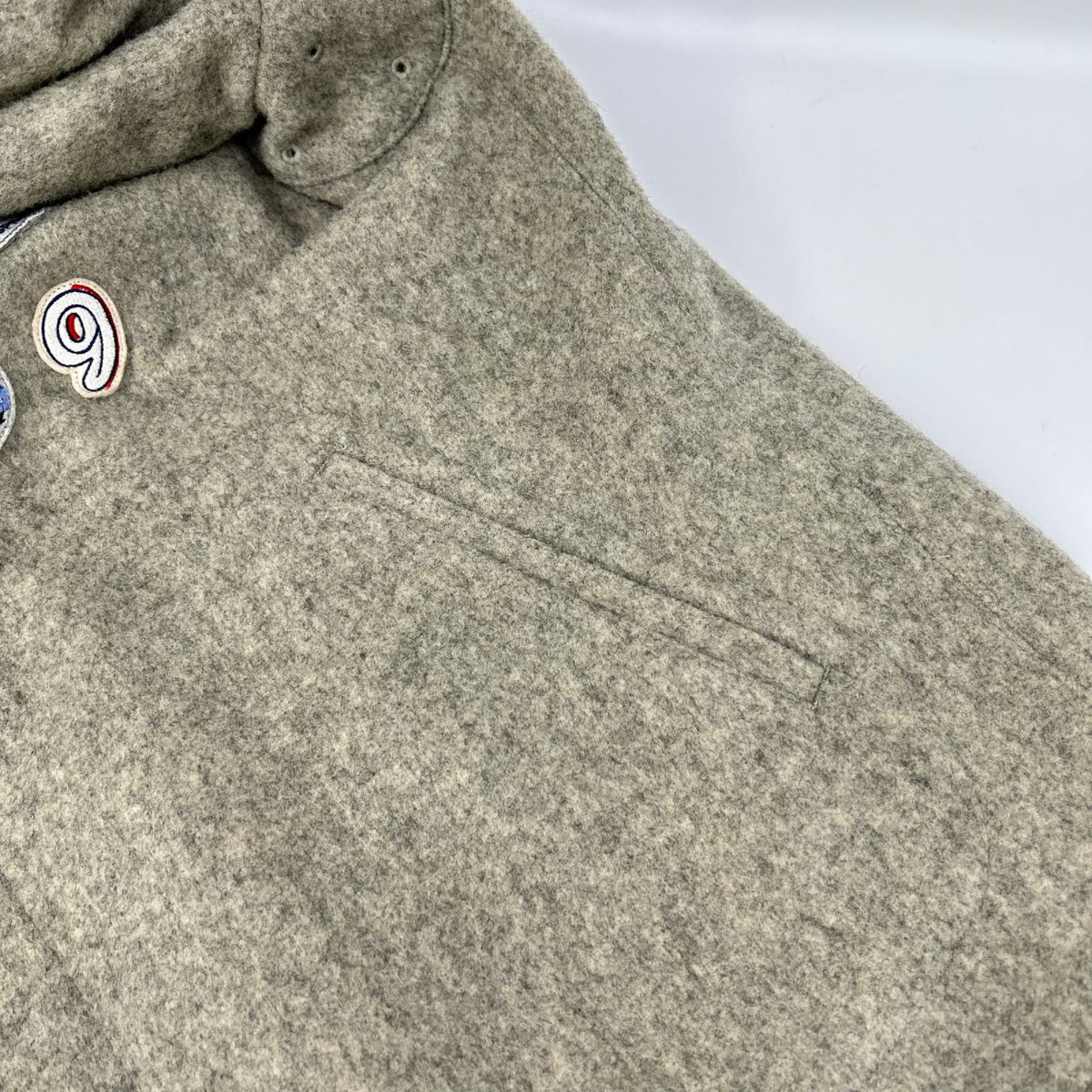 Papas Gray Wool Blend Patch Coat Size LL