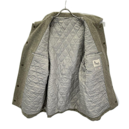 Papas Gray Wool Blend Patch Coat Size LL