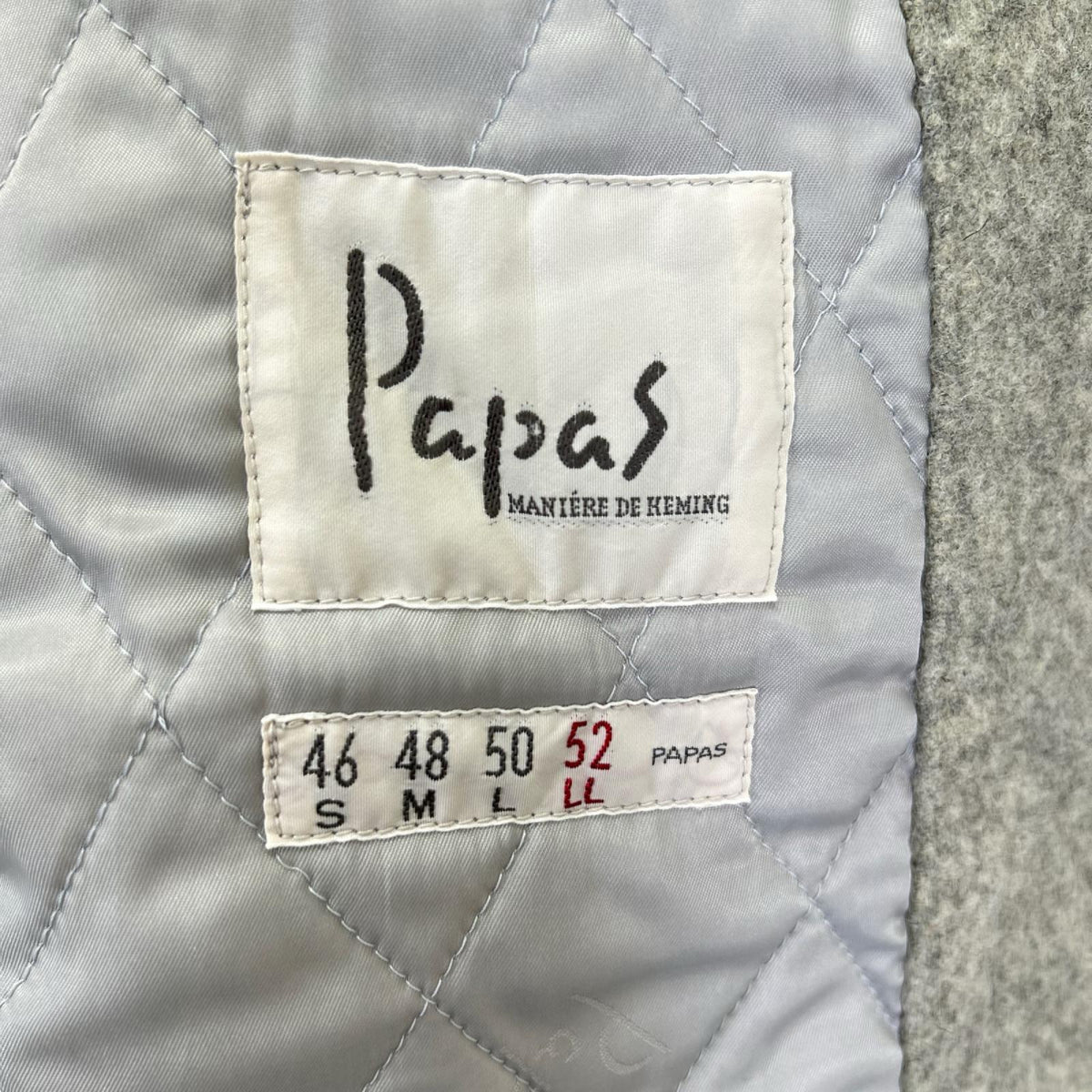 Papas Gray Wool Blend Patch Coat Size LL