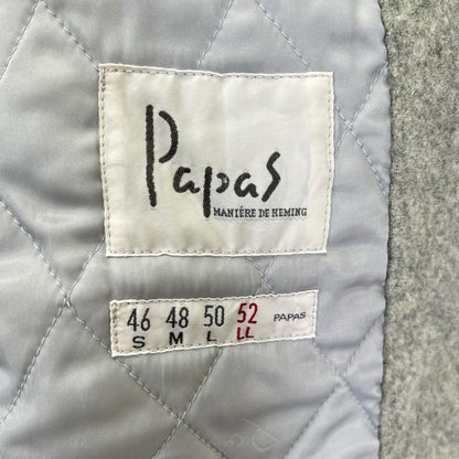 Papas Gray Wool Blend Patch Coat Size LL