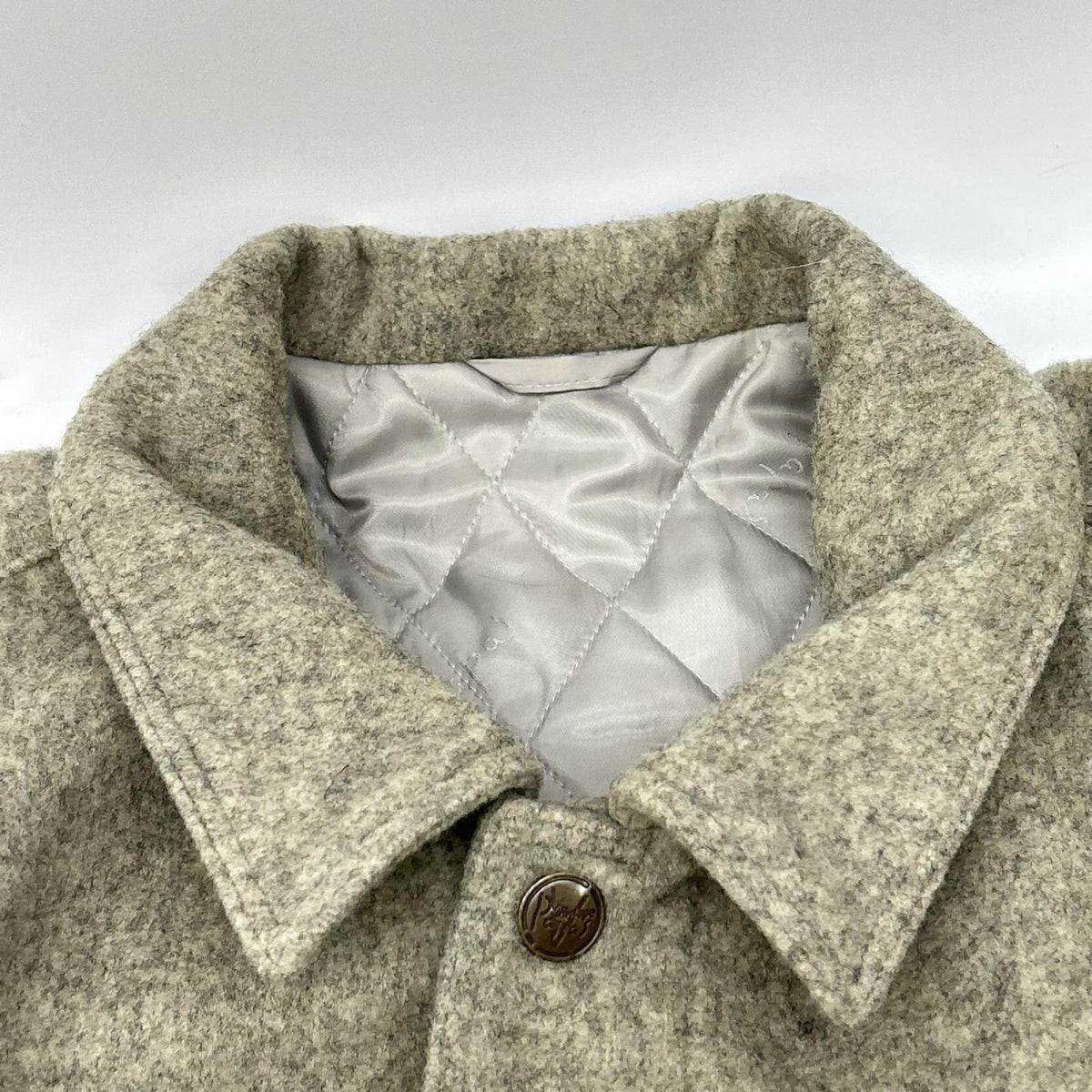 Papas Gray Wool Blend Patch Coat Size LL