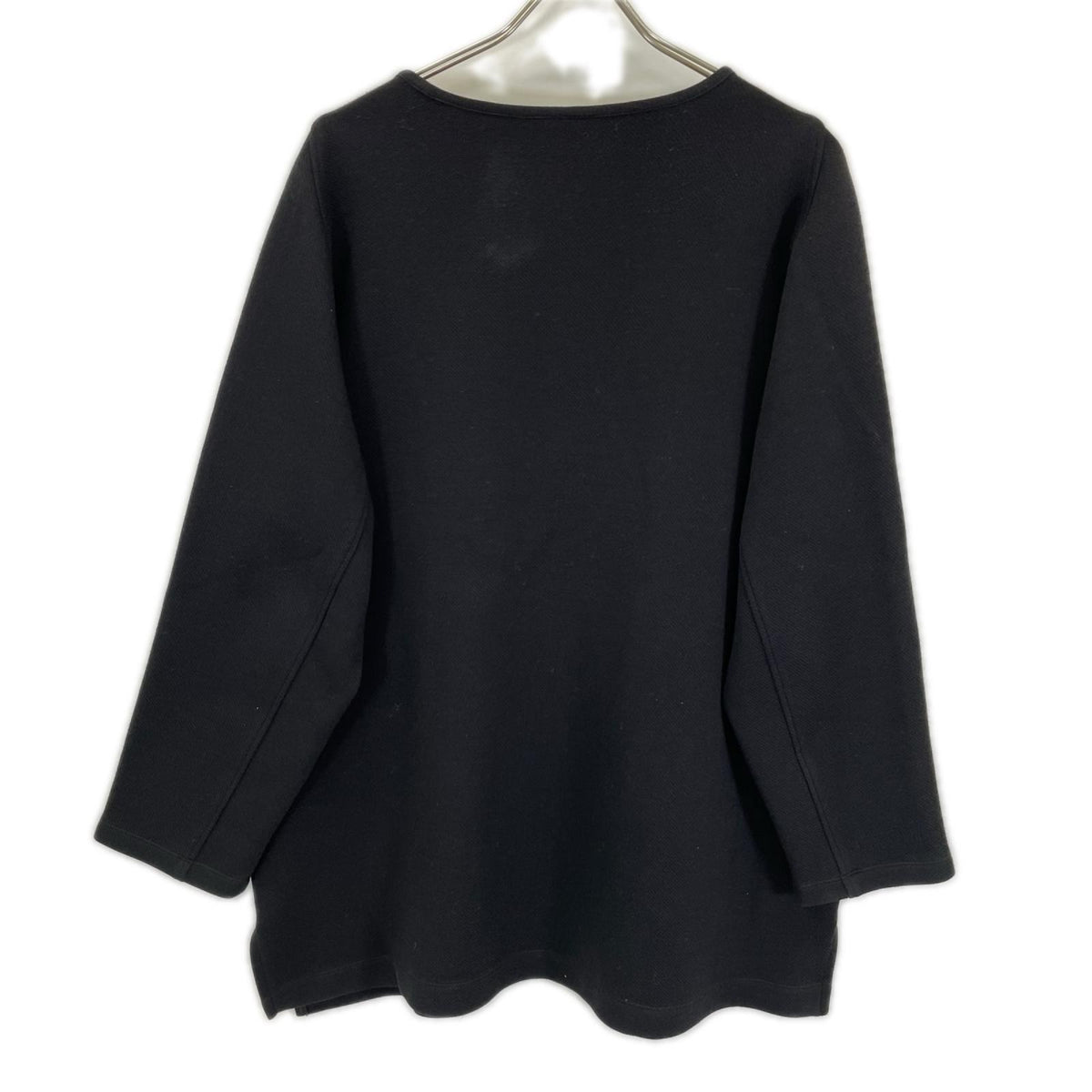 DRIES VAN NOTEN Deep V-Neck Cotton Pullover Black Size S