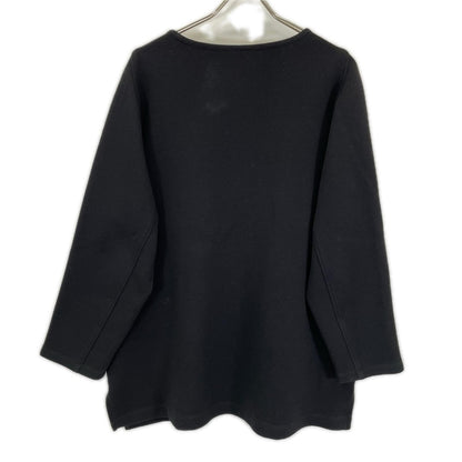DRIES VAN NOTEN Deep V-Neck Cotton Pullover Black Size S