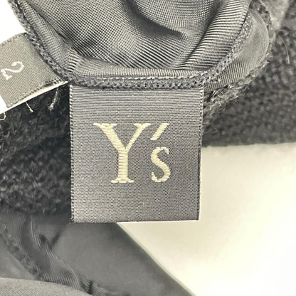 Y's 02SS Alpaca Linen Patchwork Knit Sweater Black Size 2
