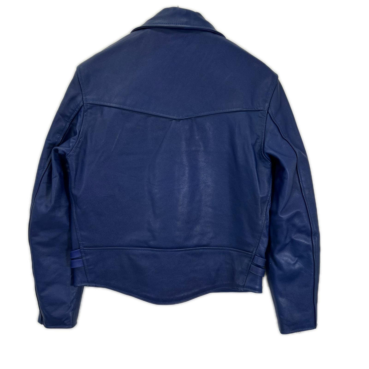 HORN WORKS Blue Double Riders Leather Jacket Size M