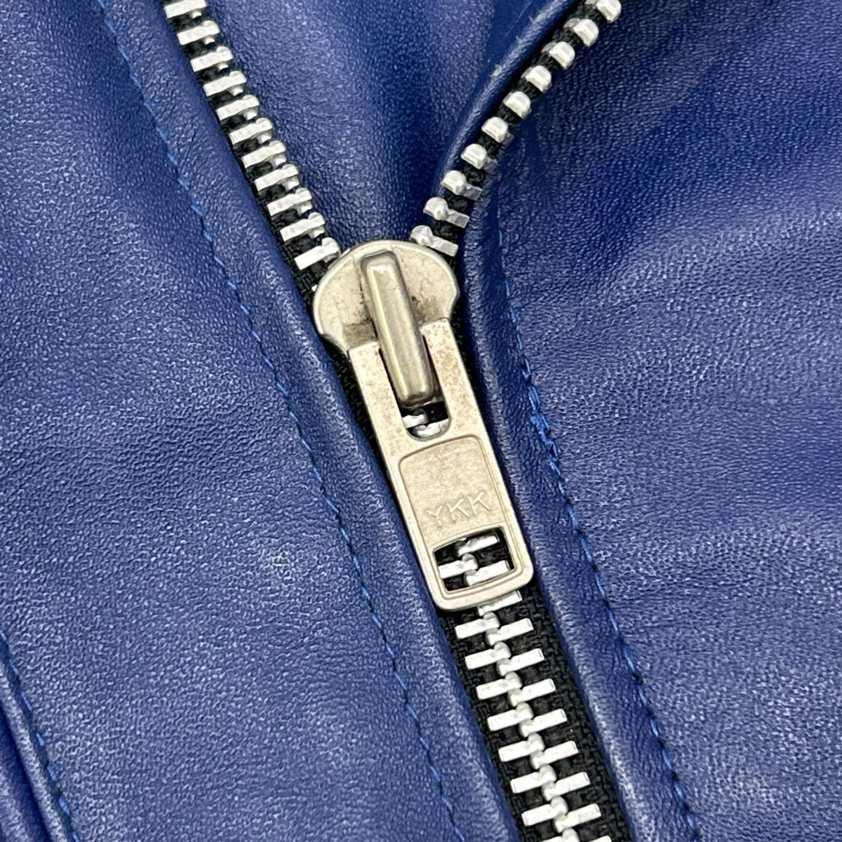 HORN WORKS Blue Double Riders Leather Jacket Size M