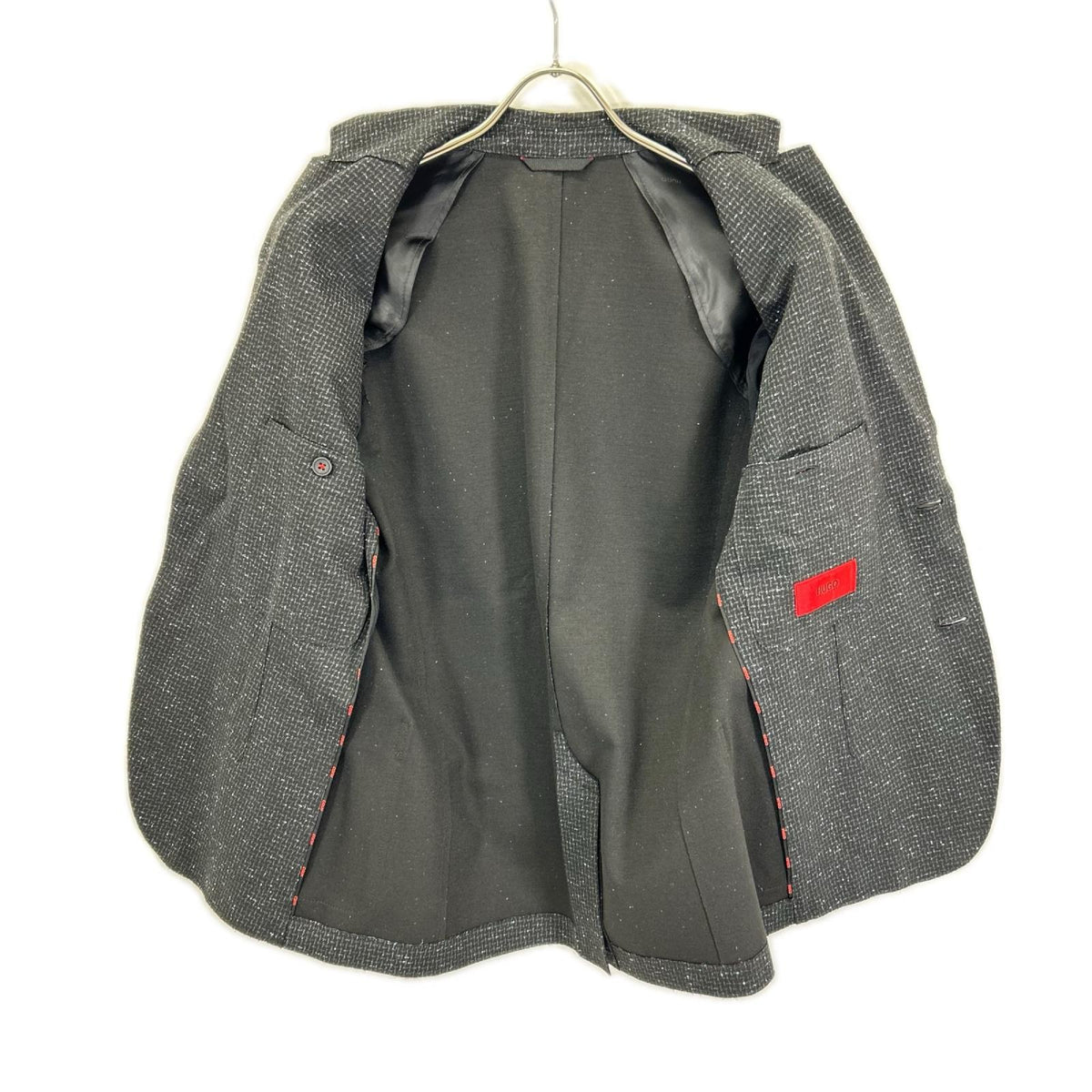 HUGOBOSS Black/Blue Tweed-Like Jacket Size 44