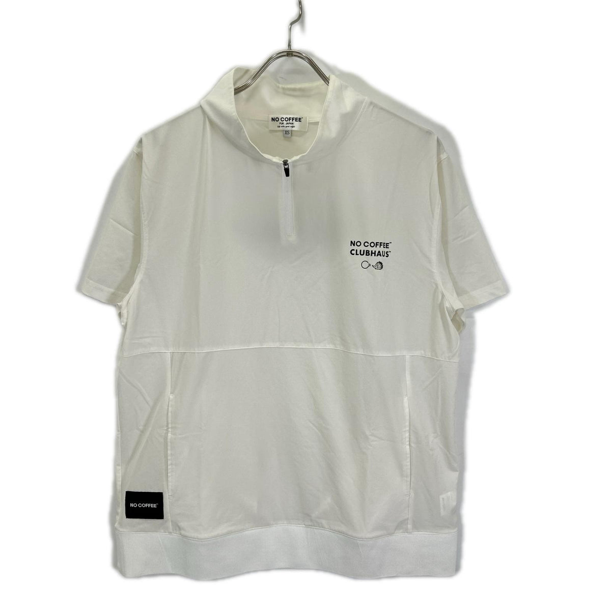 NO COFFEE CLUBHAUS Half-Zip Short-Sleeve Top Size XS