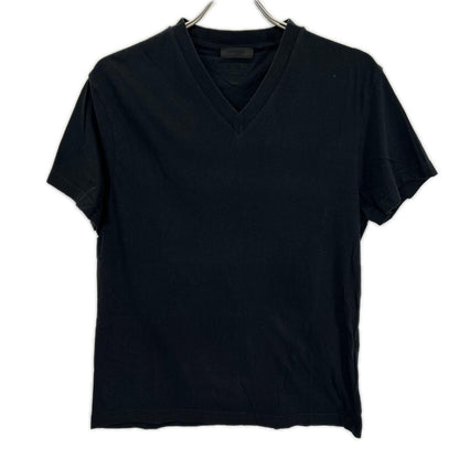 PRADA Triangle Logo Short Sleeve T-Shirt Black Size M