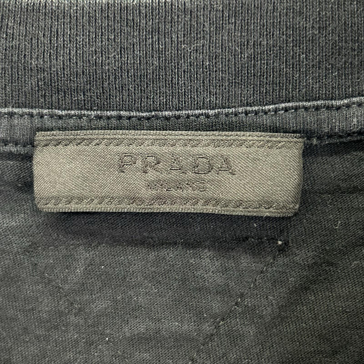 PRADA Triangle Logo Short Sleeve T-Shirt Black Size M