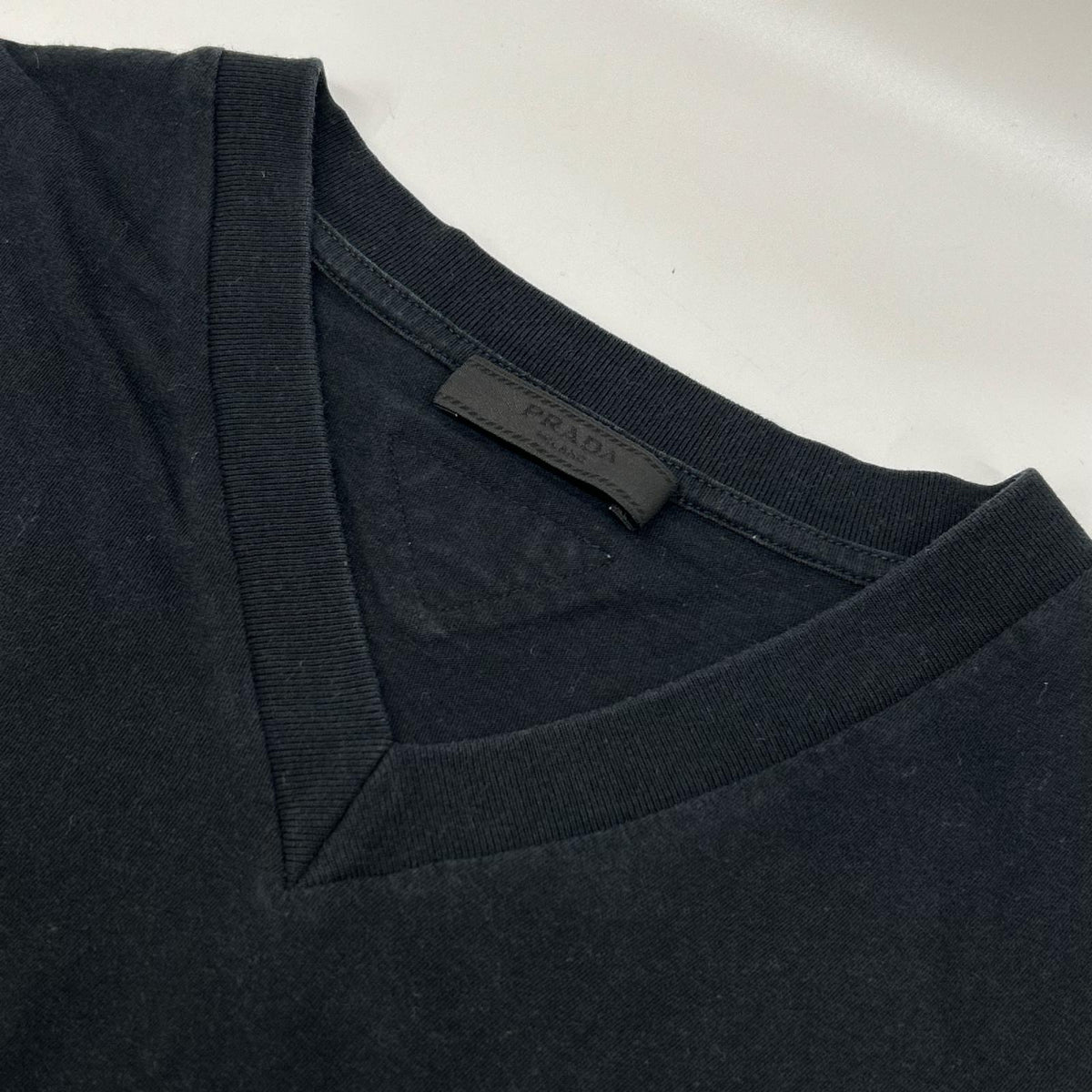PRADA Triangle Logo Short Sleeve T-Shirt Black Size M