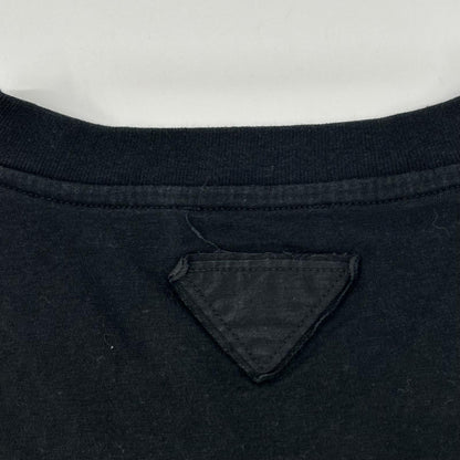 PRADA Triangle Logo Short Sleeve T-Shirt Black Size M