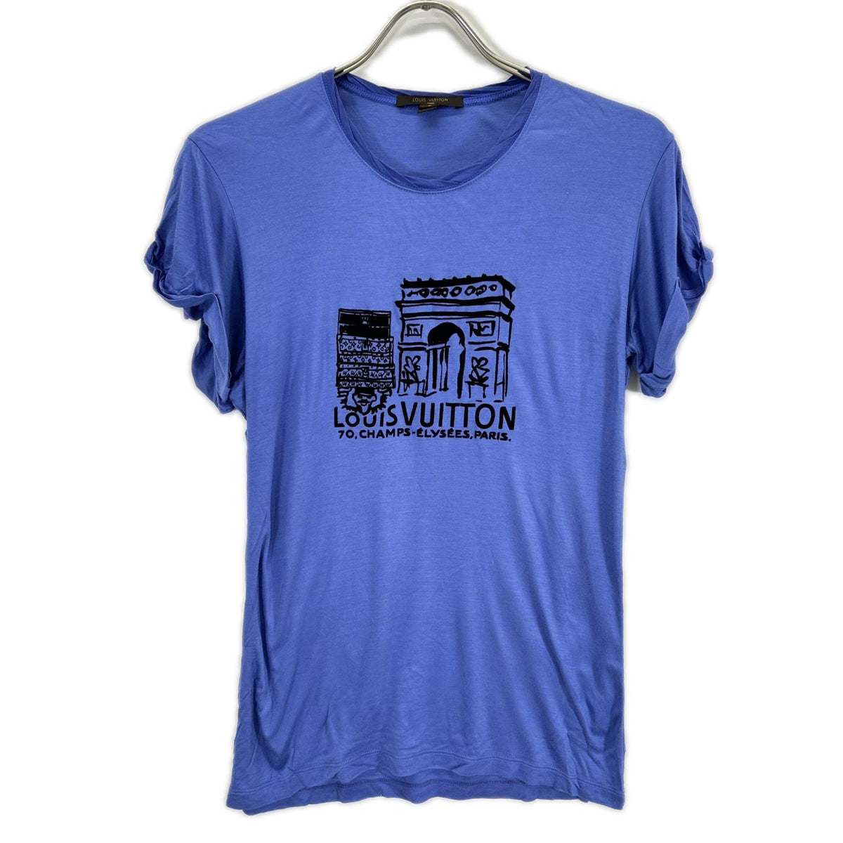LOUIS VUITTON Arc de Triomphe Felt T-Shirt Navy Size S