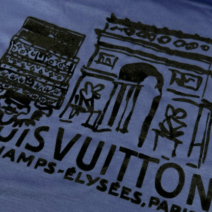 LOUIS VUITTON Arc de Triomphe Felt T-Shirt Navy Size S
