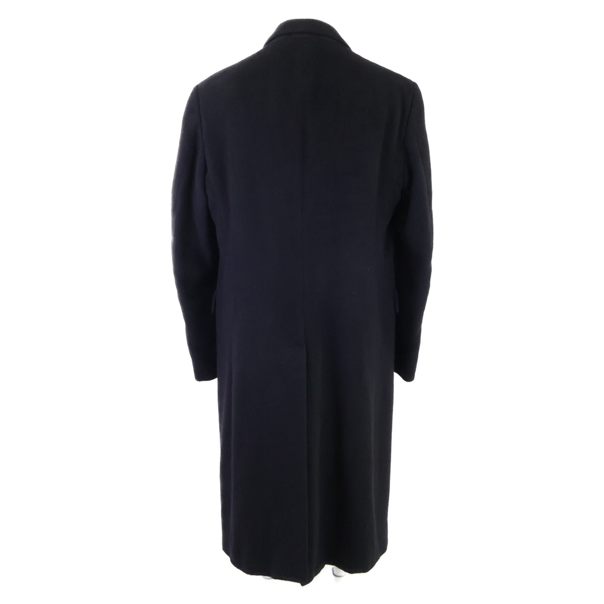 HERMES Cashmere Chesterfield Coat Navy Size 52