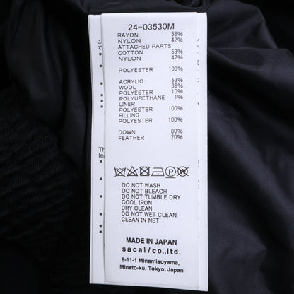 sacai x SPIEWAK 24AW Down Blouson Docking Coat Black Size 2