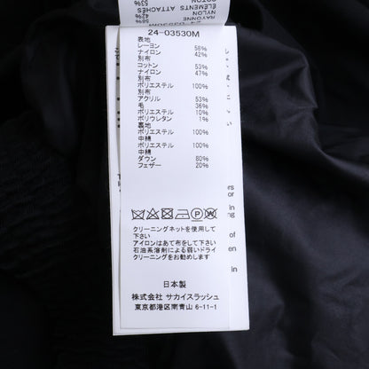sacai x SPIEWAK 24AW Down Blouson Docking Coat Black Size 2