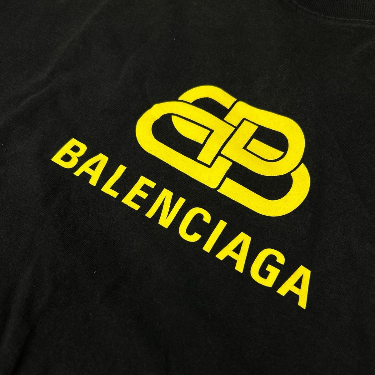 BALENCIAGA Black BB Logo Print Cotton T-Shirt
