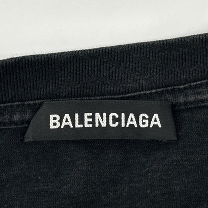 BALENCIAGA Black BB Logo Print Cotton T-Shirt