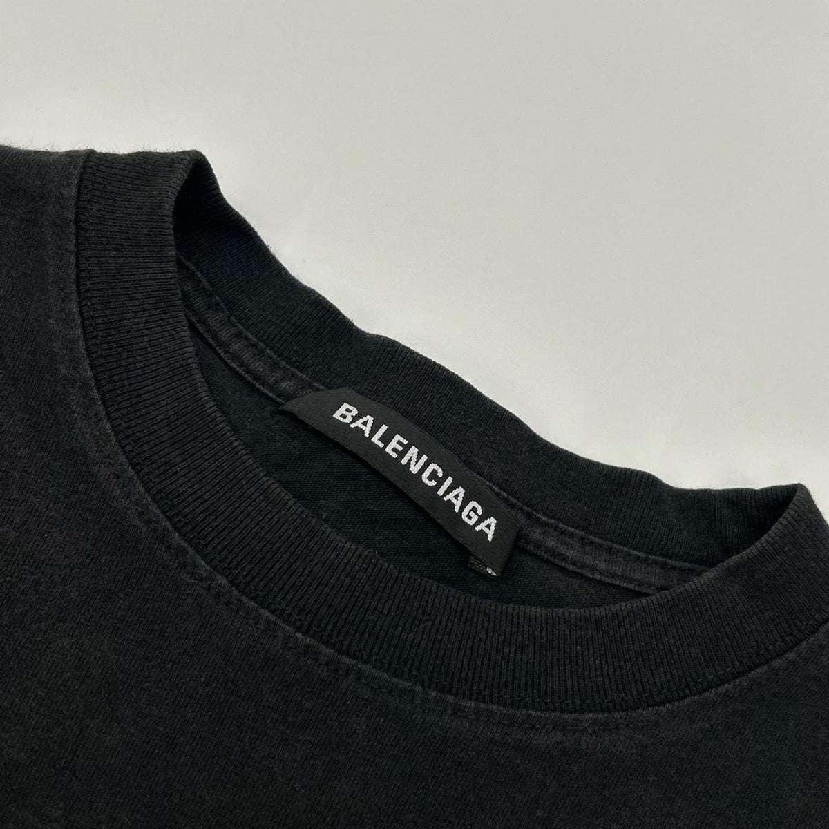 BALENCIAGA Black BB Logo Print Cotton T-Shirt