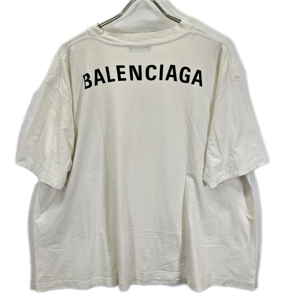 BALENCIAGA White Back Print Cotton T-Shirt Size XL