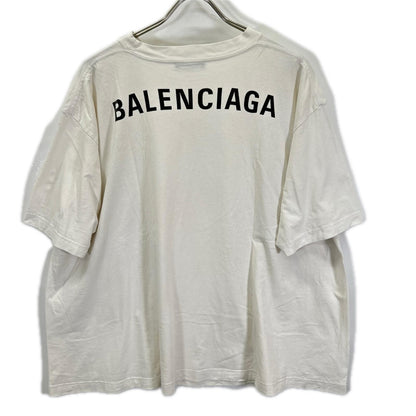 BALENCIAGA White Back Print Cotton T-Shirt Size XL