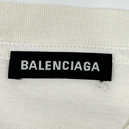 BALENCIAGA White Back Print Cotton T-Shirt Size XL