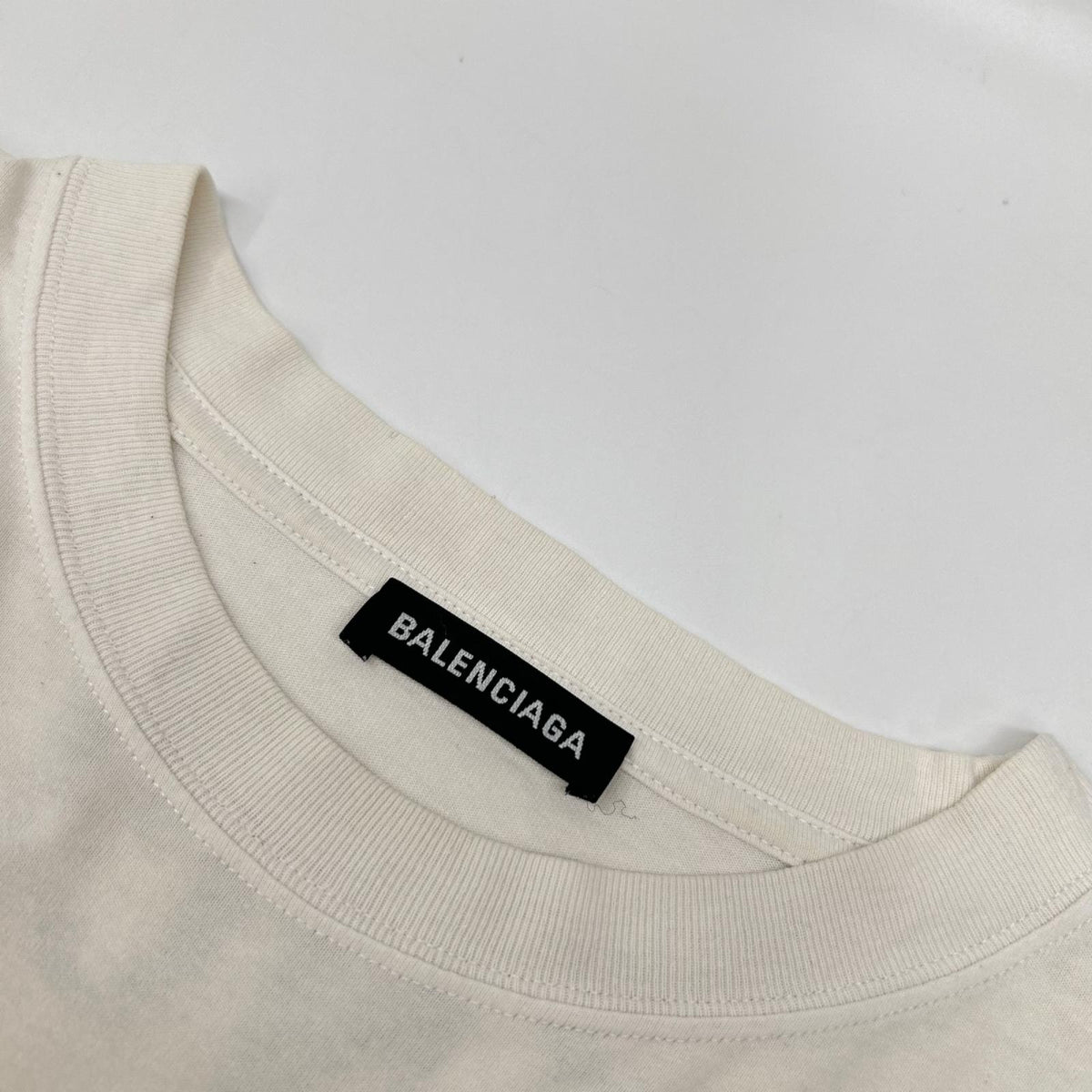 BALENCIAGA White Back Print Cotton T-Shirt Size XL
