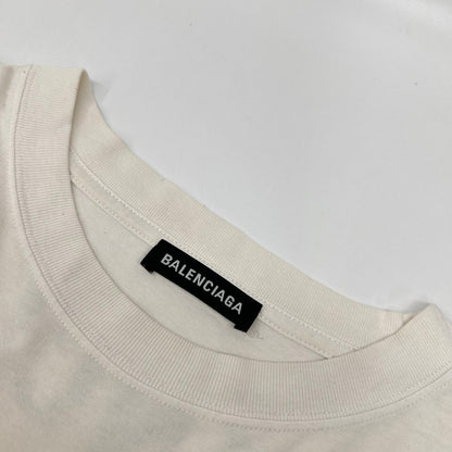 BALENCIAGA White Back Print Cotton T-Shirt Size XL