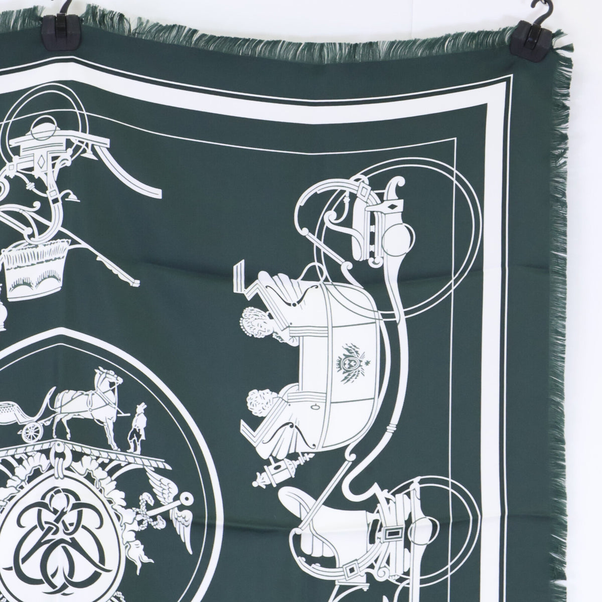 HERMES Ex Libris Fringe Carre 80 Silk Scarf