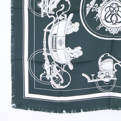 HERMES Ex Libris Fringe Carre 80 Silk Scarf