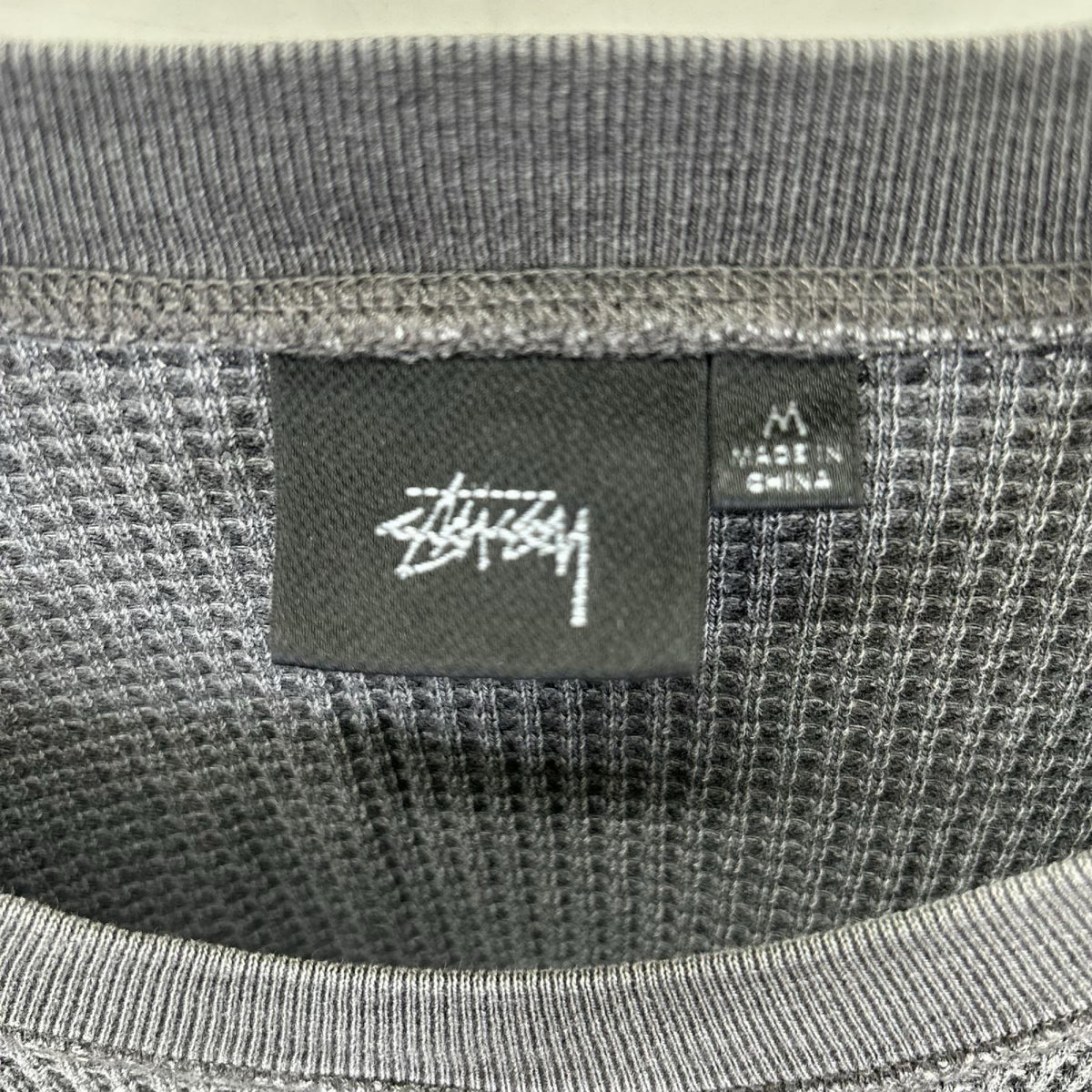 Stussy Washed Black Basic Thermal Gray Size M