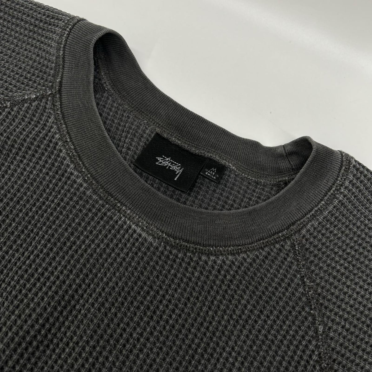 Stussy Washed Black Basic Thermal Gray Size M