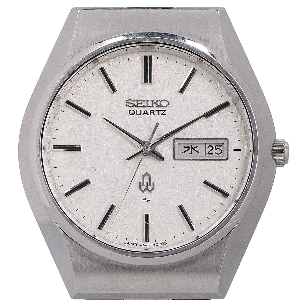 SEIKO 0843-8070 Snowflake Dial Quartz Watch Silver