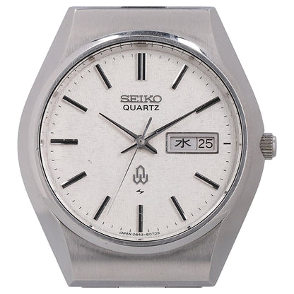 SEIKO 0843-8070 Snowflake Dial Quartz Watch Silver