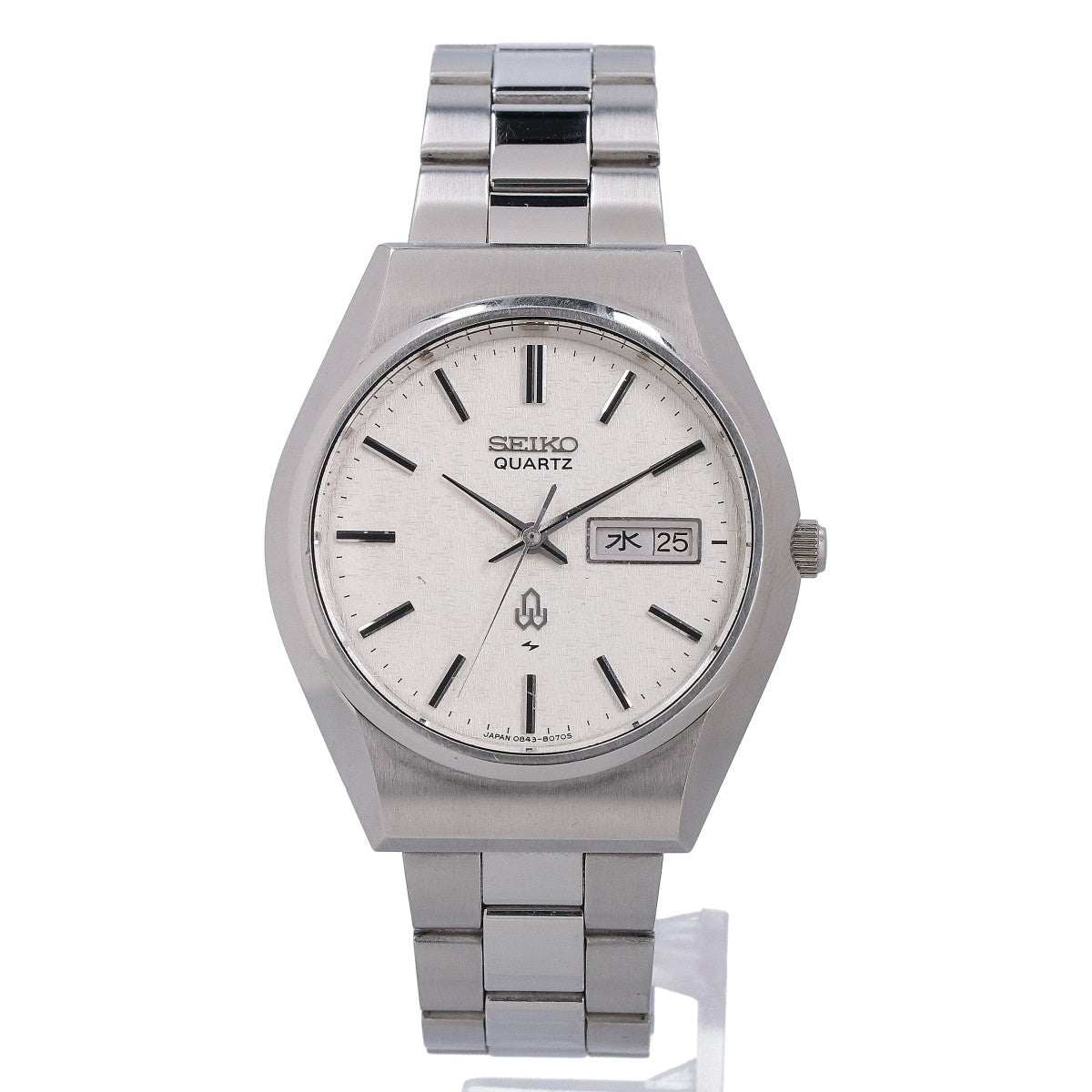 SEIKO 0843-8070 Snowflake Dial Quartz Watch Silver