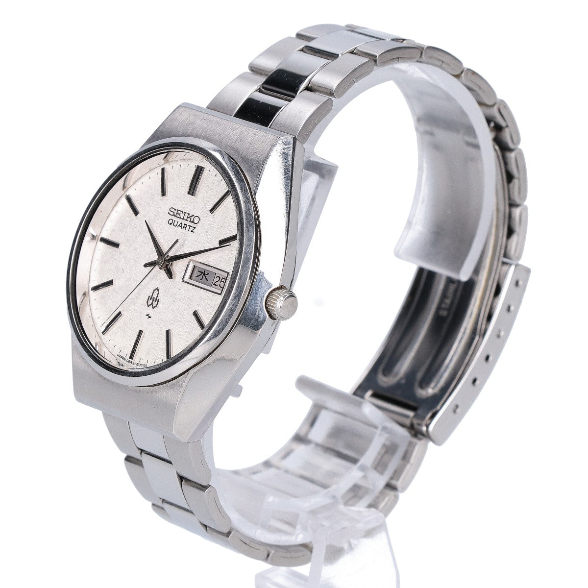SEIKO 0843-8070 Snowflake Dial Quartz Watch Silver