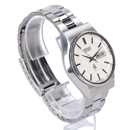 SEIKO 0843-8070 Snowflake Dial Quartz Watch Silver