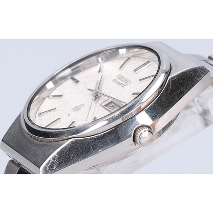 SEIKO 0843-8070 Snowflake Dial Quartz Watch Silver