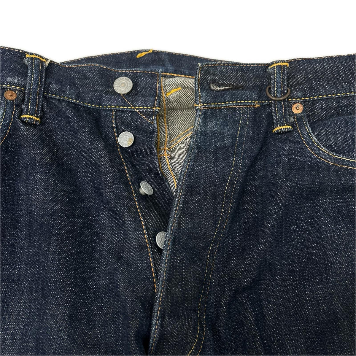 EVISU 2001 Seagull Print Indigo Denim Jeans Size 34×35