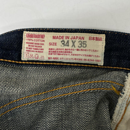EVISU 2001 Seagull Print Indigo Denim Jeans Size 34×35