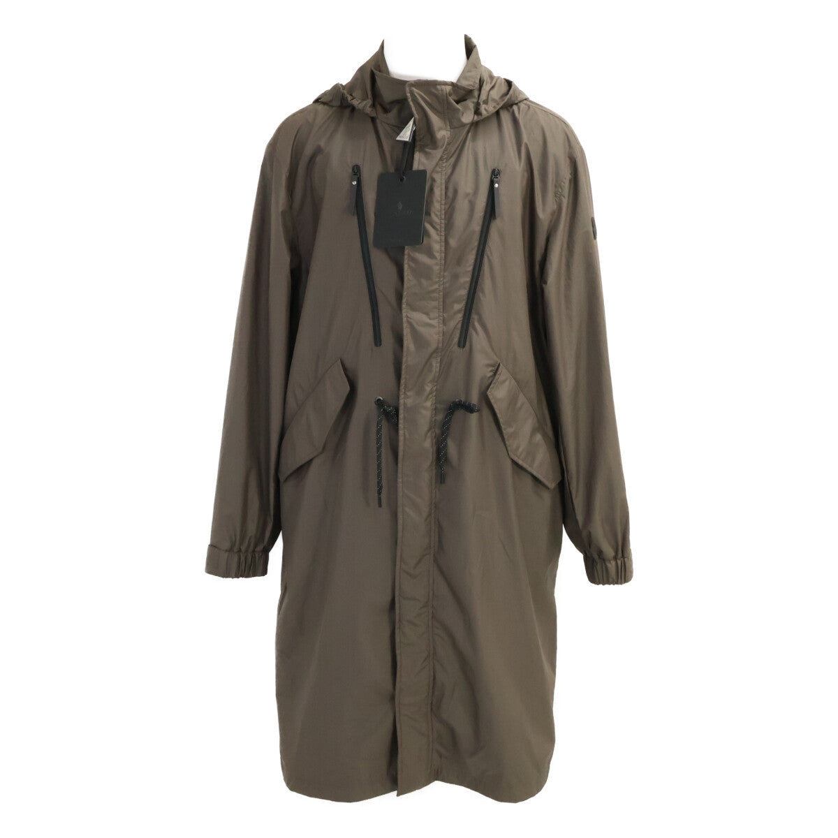 MONCLER 25AW Aliso Khaki Nylon Hooded Long Coat Size 3