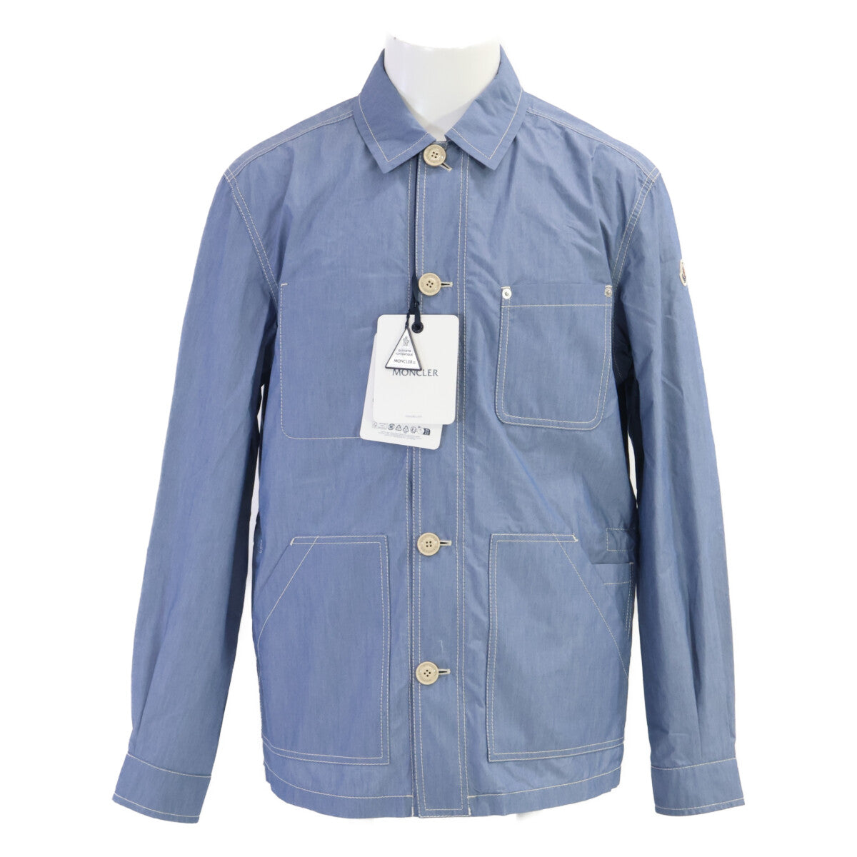 MONCLER 25AW Elorn Cotton Shirt Jacket Light Blue Size 1