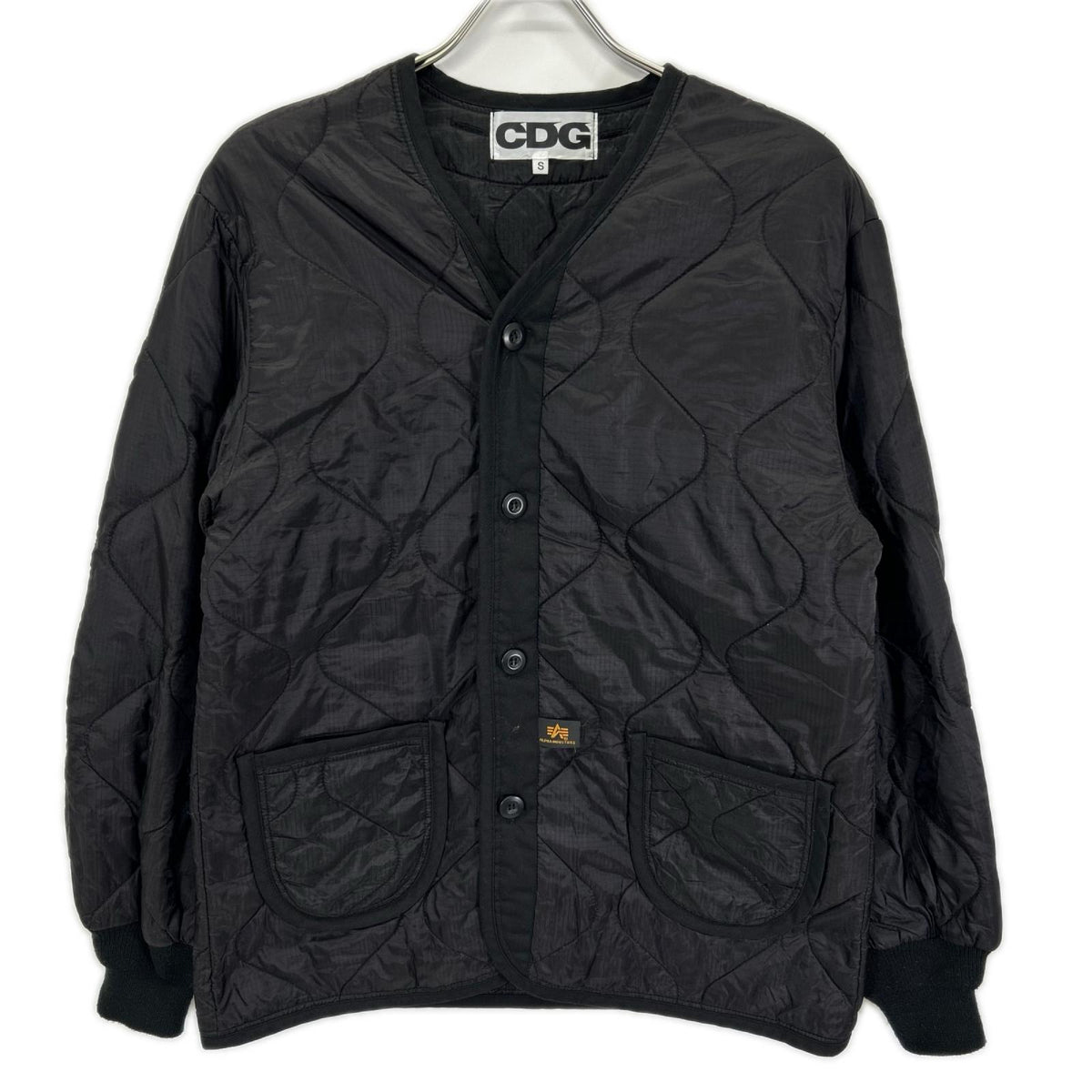 CDG x Alpha Industries Black Nylon Quilted Jacket Size S